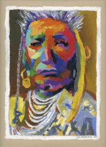 Special Pricing On New Oil Pastel Proud Native American